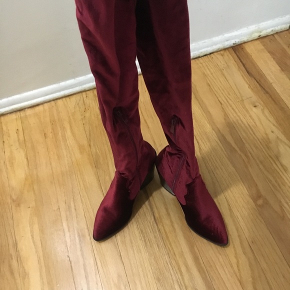 ♦️SOLD♦️PD x HB Velvet Thigh High Over Knee Boots - Picture 5 of 8